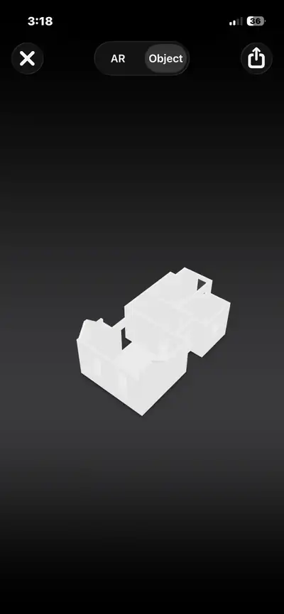 A 3D model of the scanned floor viewed from above